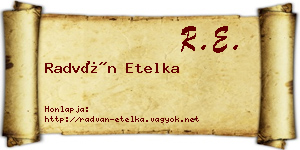 Radván Etelka névjegykártya